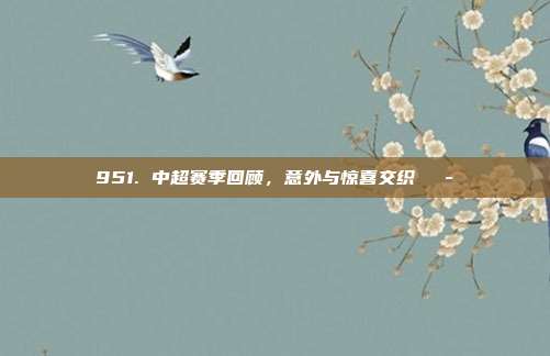 951. 中超赛季回顾，意外与惊喜交织🎭